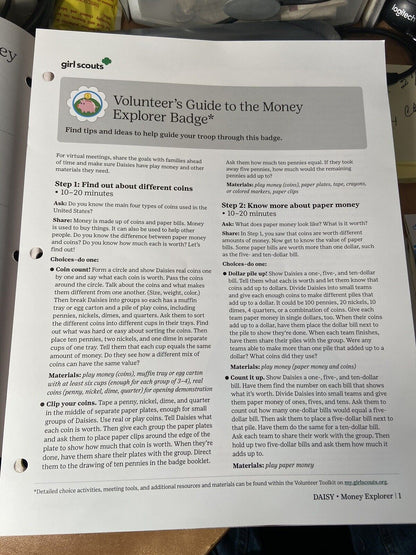 Official Girl Scout Money Explorer book