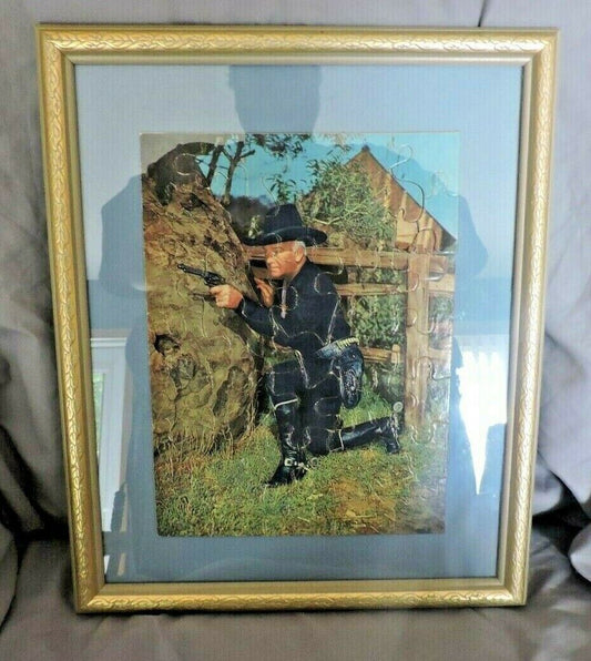 1950's Hopa-Long Cassidy "Gun Fight"-Framed Puzzle