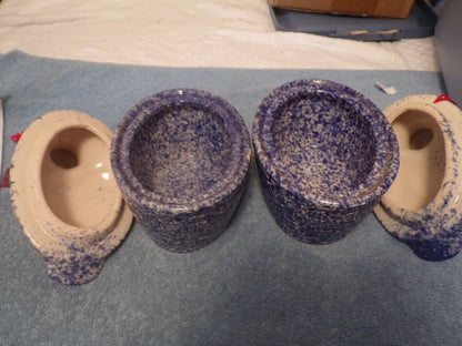 Set of Two Vintage Ceramic Kitchen Containers: Ducks Nesting