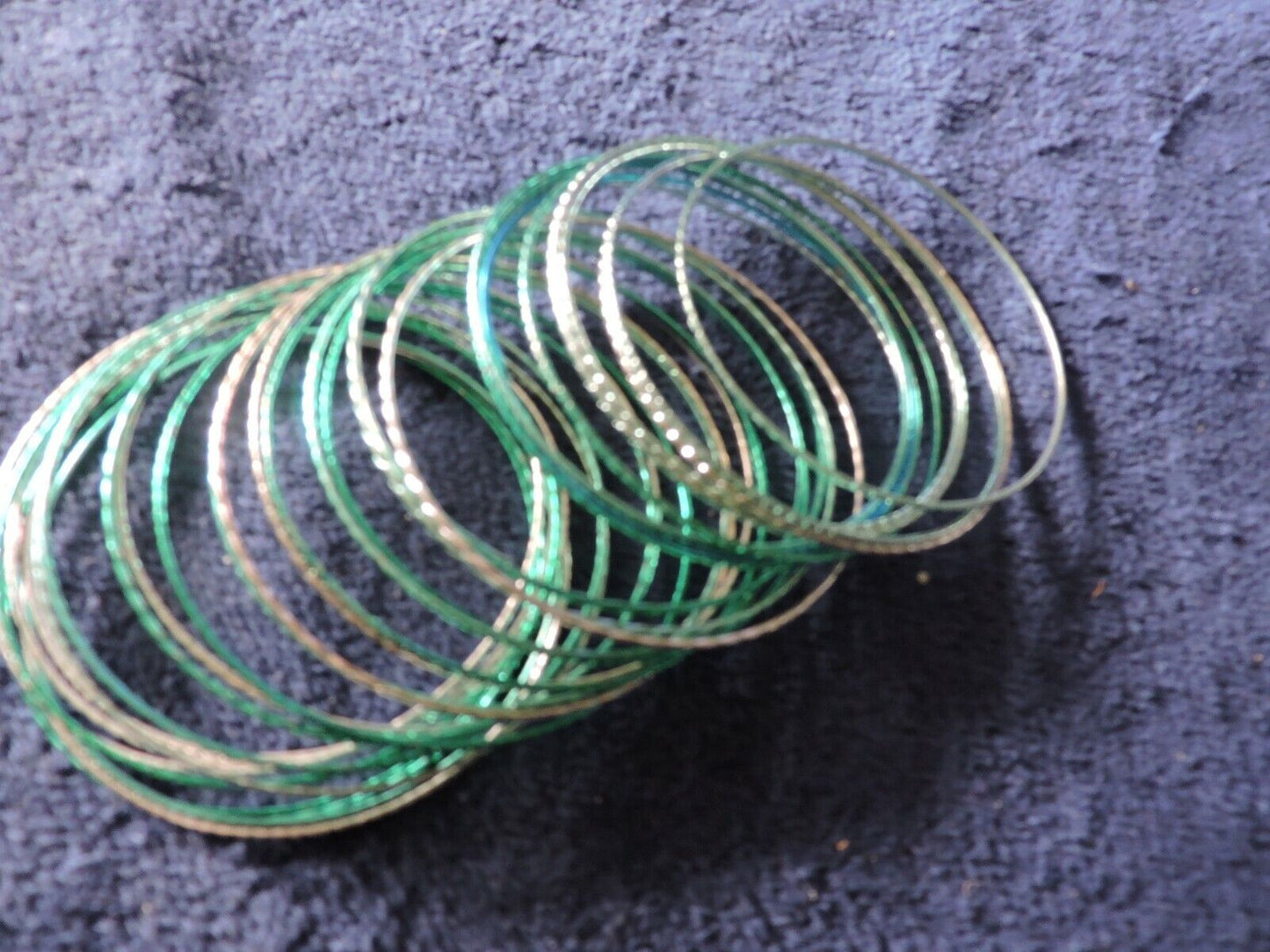 SILVER AND GREEN  BANGLE BRACELOTS (30+)