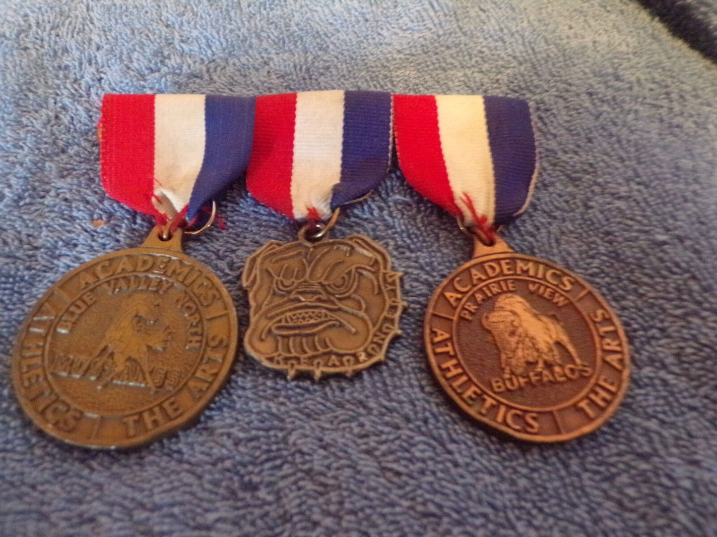 Vintage Set of 3 H/S Academic Medals: Blue Springs/North Kearney/Prairie View MO