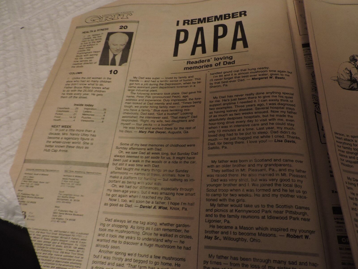 GRIT Magazine, published June 1989: Father's Day Edition