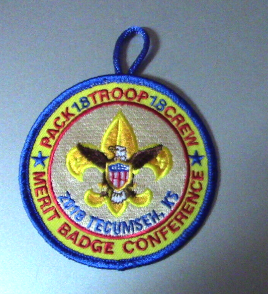 BSA: Pack/Troop 18 (Tecumseh,Ks.)  2018 Merit Badge Conference Button Patch