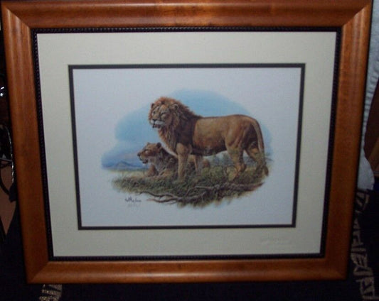 Framed/Signed: Don Balke Fine Art Lithograph (copyrighted in 1988) Lions Den
