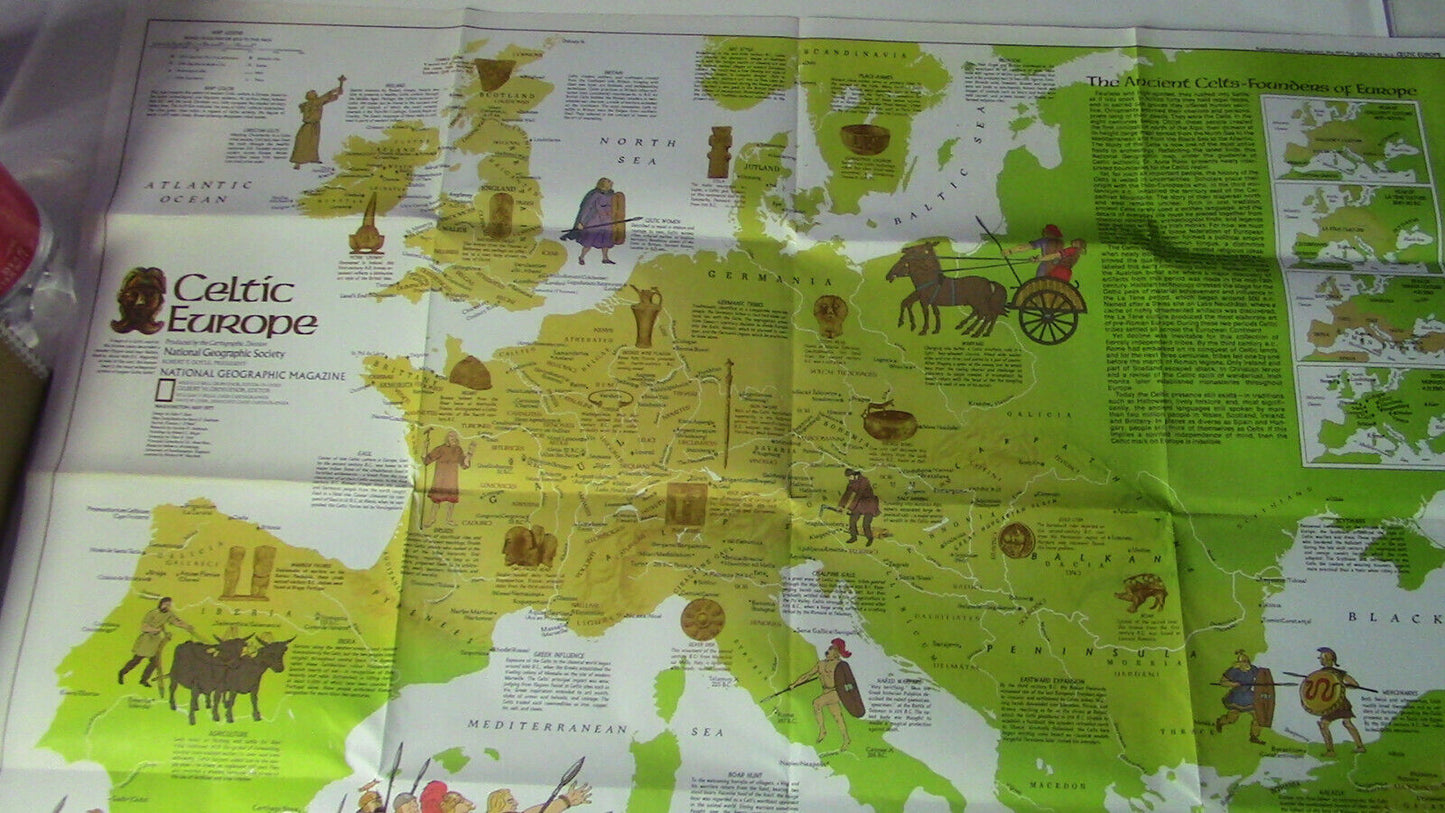 The National Geographic Magazine Map of Europe & Celtic Europe 1977
