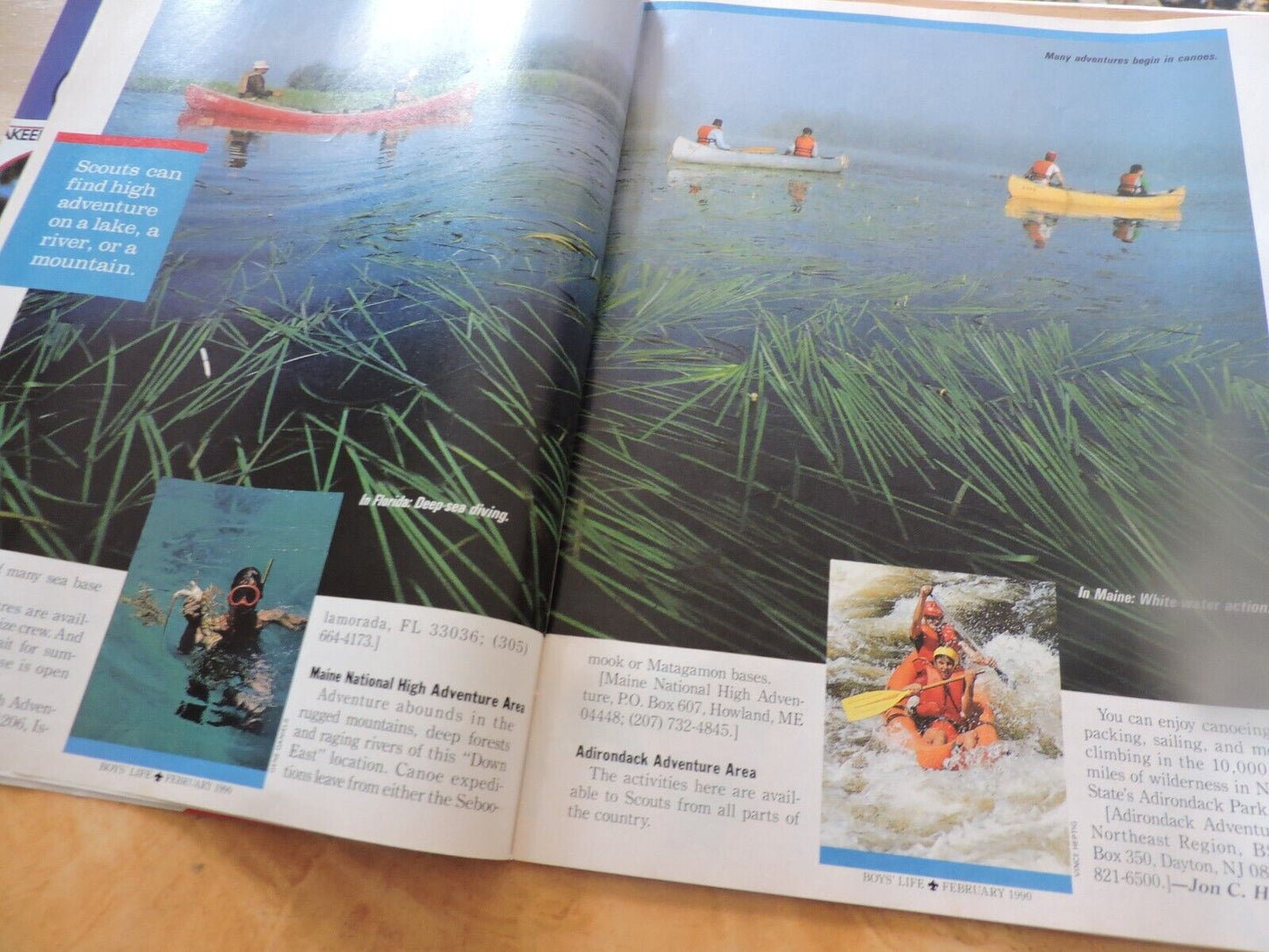 BOYS' LIFE MAGAZINE--FEBRUARY 1990--THE BSA'S HIGH ADVENTURE BASES