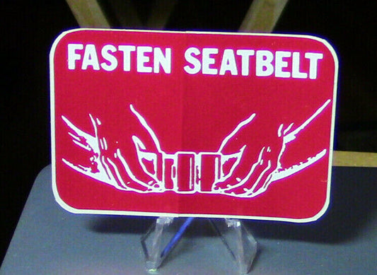 VEHICLE STICKER: "FASTEN SEATBELT" STICKER 2" X 3"