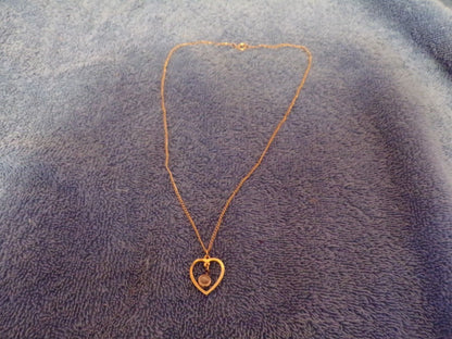 9" Heart Shaped Gold Necklace