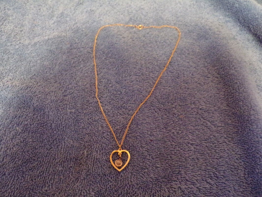 9" Heart Shaped Gold Necklace