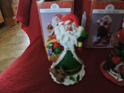 SET OF THREE SANTAS--ARTMARK--3.5 INCHES TALL