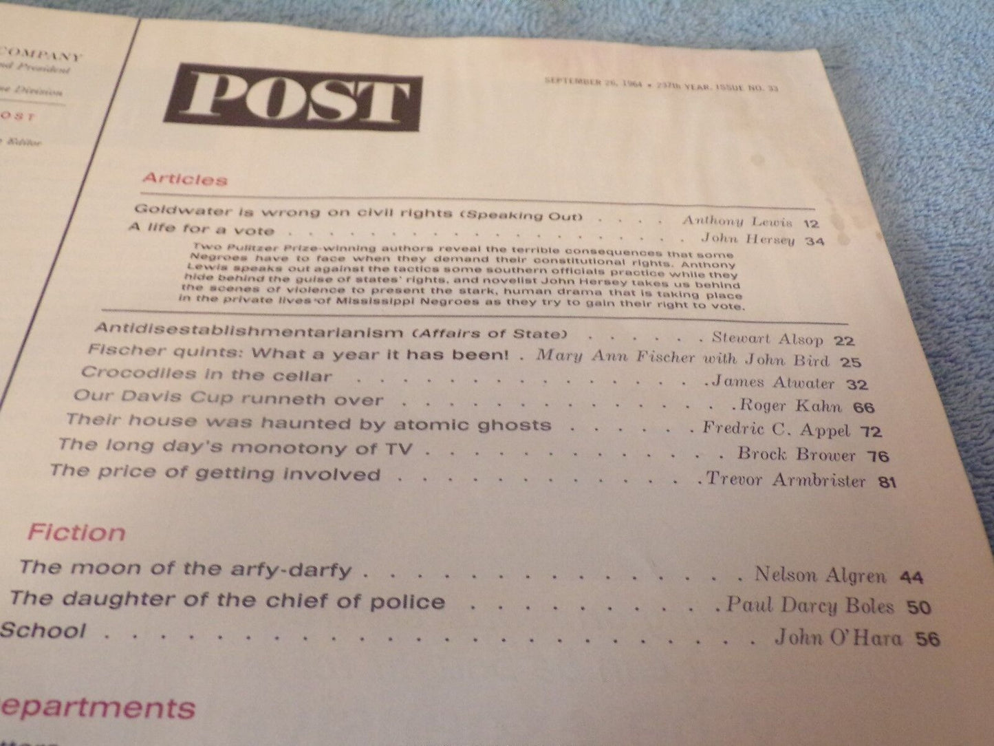 Post Magazine: September 26, 1964 Issue