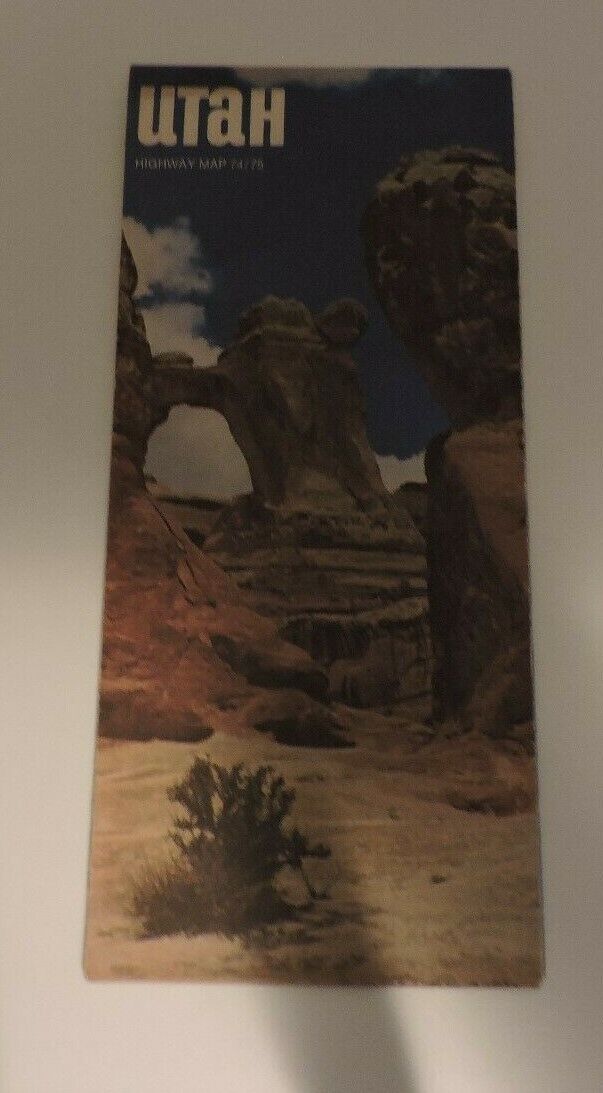 Vintage 74/75 Utah Highway Folding Map