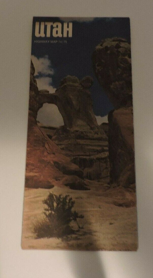 Vintage 74/75 Utah Highway Folding Map