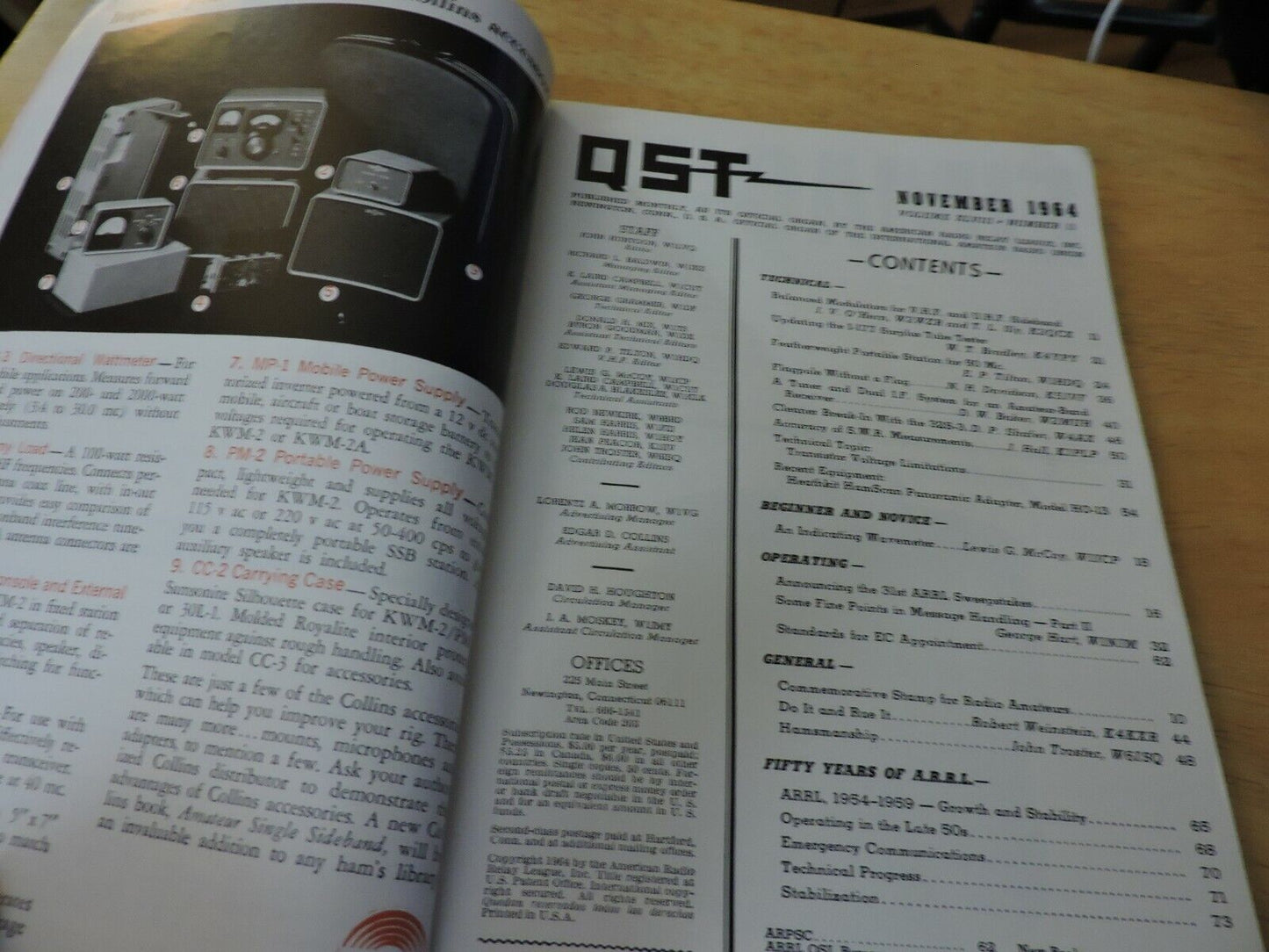 QST AMATEUR RADIO MAGAZINE  NOVEMBER 1964  50TH ANNIVERSARY