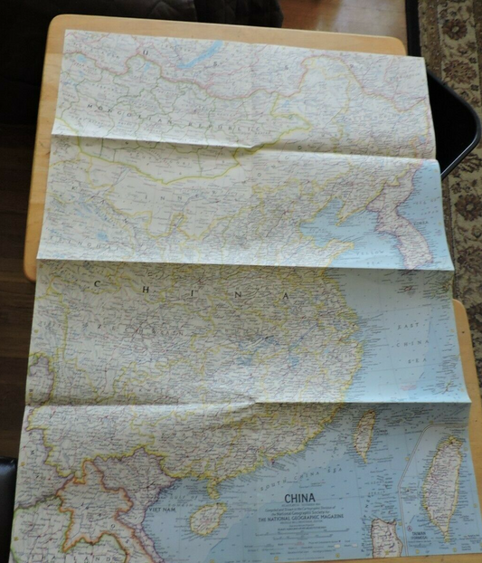 NATIONAL GEORGRAPHIC MAP OF CHINA  1964