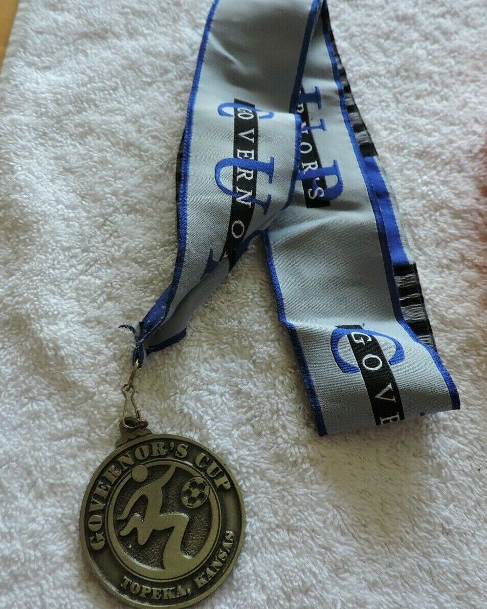 GOVERNOR'S CUP SOCCER MEDAL, TOPEKA, KS--2 INCH ROUND