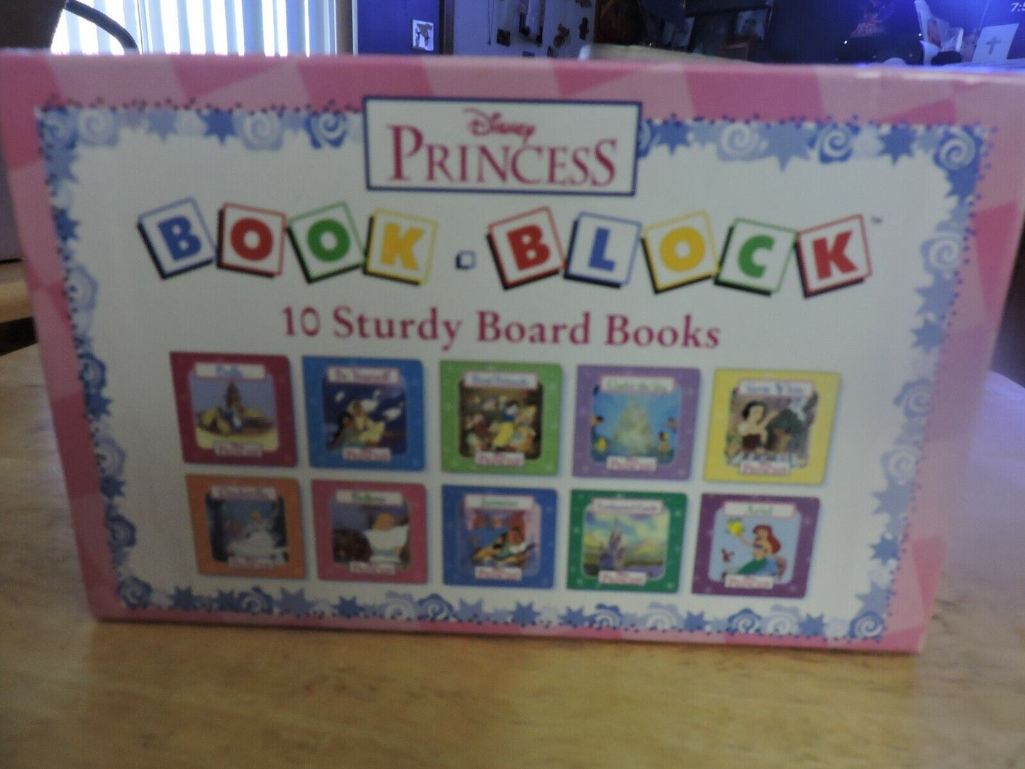 DISNEY PRINCESS 10 BOARD BOOKS IN BOOK BLOCK (USED)