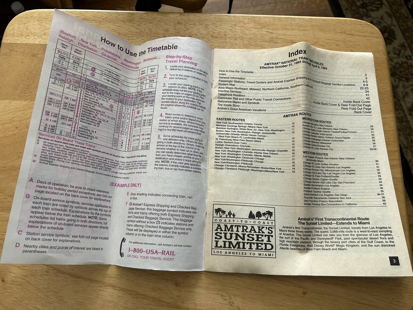 AMTRAK: NATIONAL TIMETABLE 1993-1994