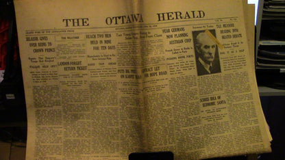 Vintage Ottawa Herald April 22 1936, No.128 (Germans Planning Austrian Coup)
