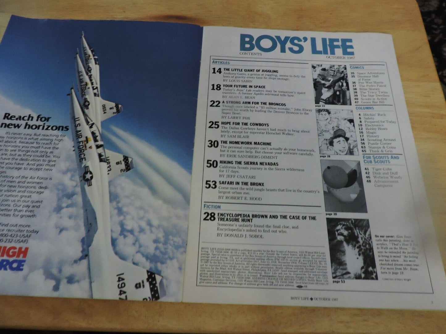 BOYS' LIFE MAGAZINE--OCTOBER 1987--"YOUR FUTURE IN SPACE"