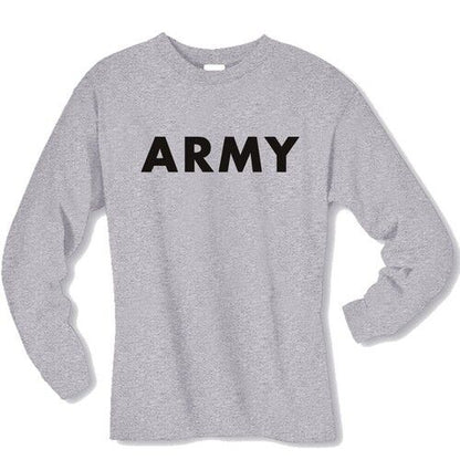 Grey, Long Sleeved ARMY T-Shirt, Brand New