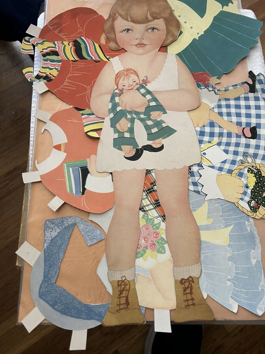 SALLY LOU FEMALE PAPER DOLL --19 INCHES TALL--1931--SAALFIELD