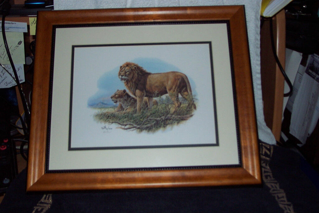 Framed/Signed: Don Balke Fine Art Lithograph (copyrighted in 1988) Lions Den