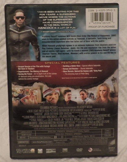 Hancock DVD-Will Smith/Charlize Theron (Unrated Edition)