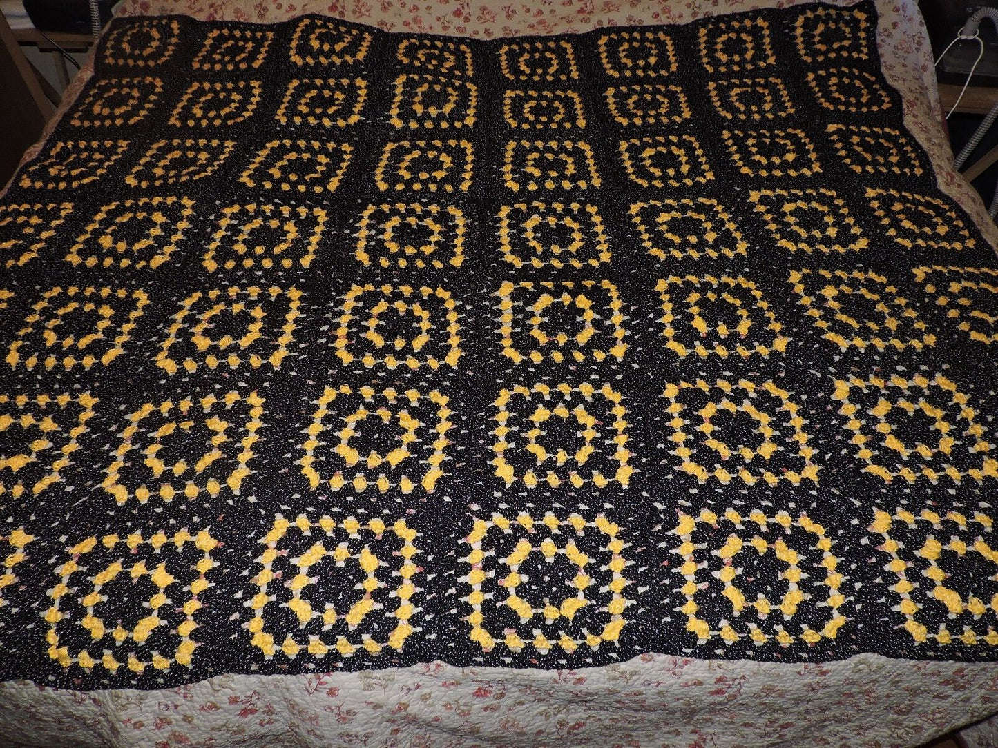 Hand Made Crocheted Coverlet â€œMade With loveâ€. NEW