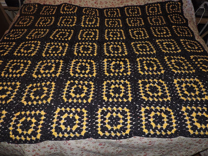 Hand Made Crocheted Coverlet â€œMade With loveâ€. NEW