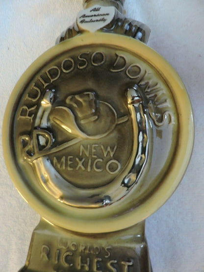 HORSES HEAD DECANTER: RUIDOSO DOWNS NEW MEXICO-- EMPTY---ALL AMERICAN FUTURITY
