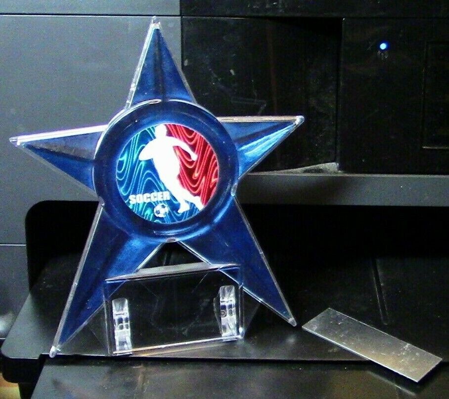 Soccer Trophy, 6" Tall (Ready for a new engraving plate (Included)