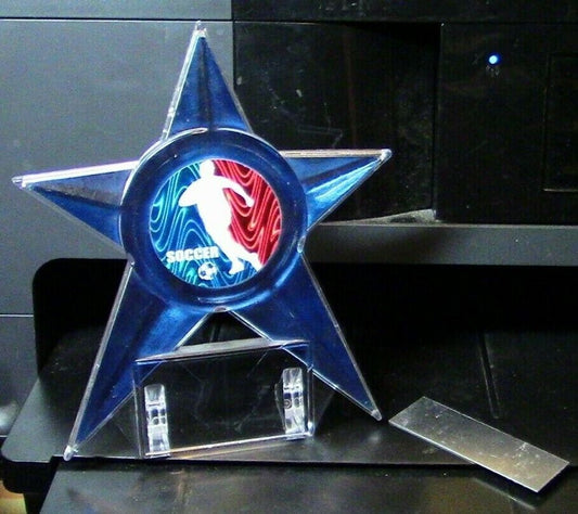 Soccer Trophy, 6" Tall (Ready for a new engraving plate (Included)