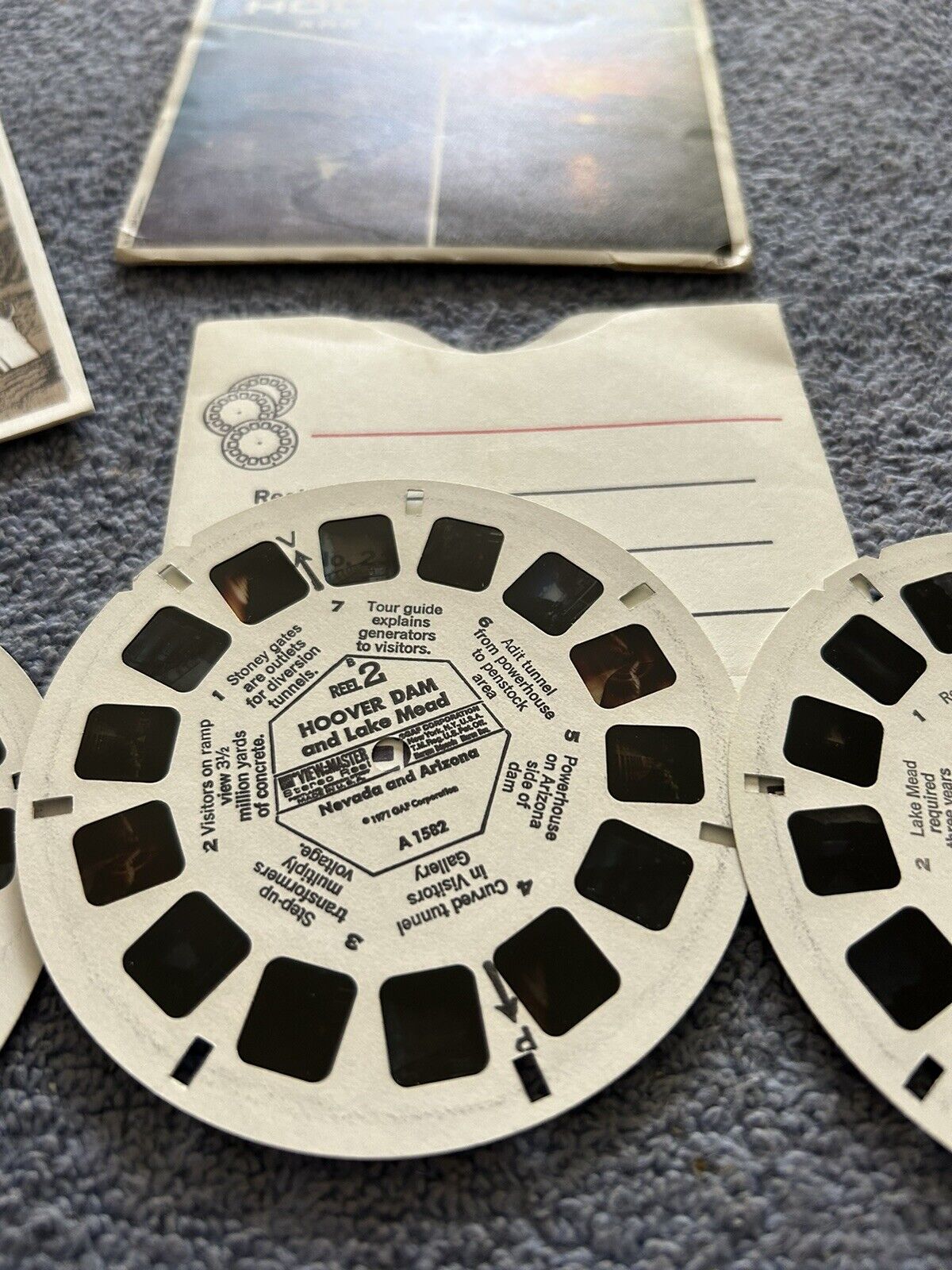 VIEW MASTER 3D REELS:  HOOVER DAM--21 PICTURES--3 REELS--OPENED PACKAGE