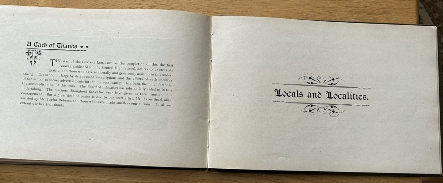 THE CENTRALIAN CLASS OF 1899 FIRST CENTRAL HIGH SCHOOL ANNUAL