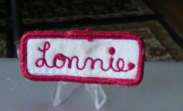Uniform, Name Patch:LONNIE (White Background/Red Outline & Letters)
