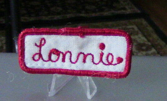 Uniform, Name Patch:LONNIE (White Background/Red Outline & Letters)