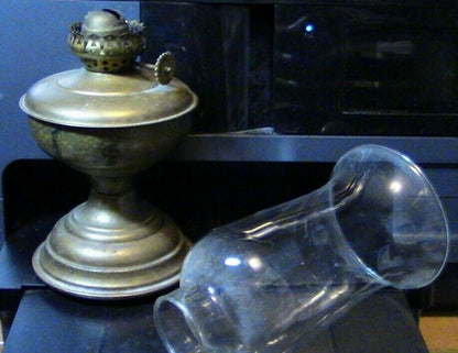 Vintage Kerosene Lantern with Clear Glass Globe