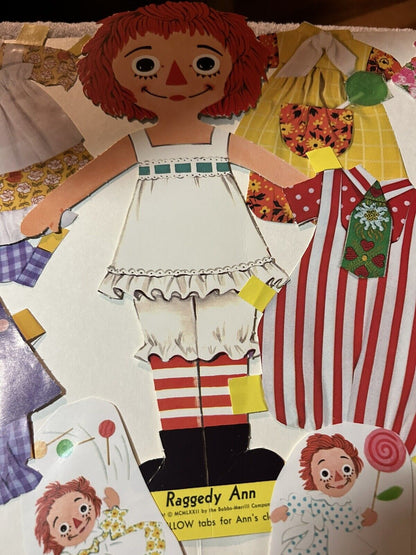 WHITMAN RAGGEDY ANN AND ANDY LOLLIPOP FASHIONS FOR PAPER DOLLS 1972