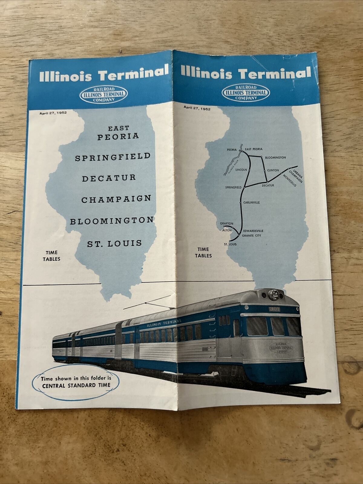 Illinois Terminal Time Table April 27, 1952