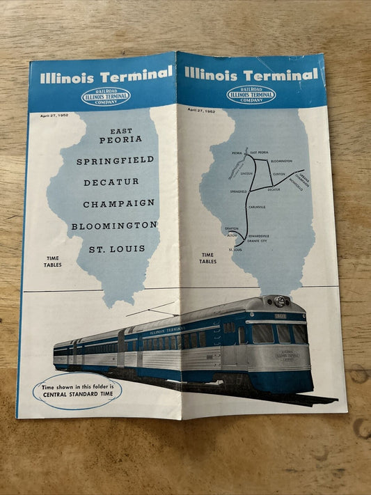 Illinois Terminal Time Table April 27, 1952