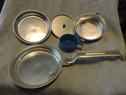 BSA-Aluminum Mess Kit--skillet  with lid/eating dish, pan with lid, cup