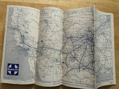 SANTE FE TIMETABLE SEPTEMBER -DECEMBER 1954--TICKET AGENT EDITION