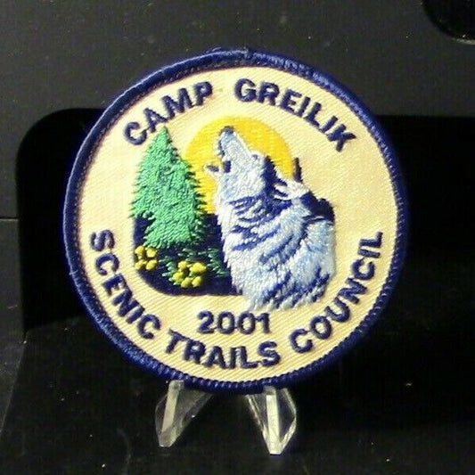 BSA-Cub Scouts: Camp Geilik, Scenic Trails Council 2001 Patch