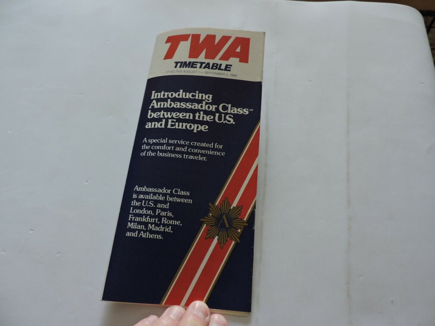 TWA  TIMETABLE AUGUST 1-SEPTEMBER 3. 1980