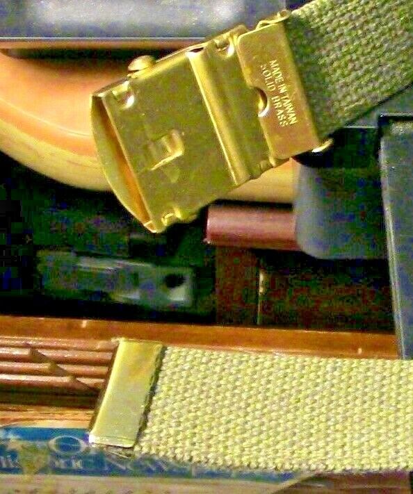 BSA (Boy Scout) Green Belt with Gold Buckle (Generic) & Gold Tip
