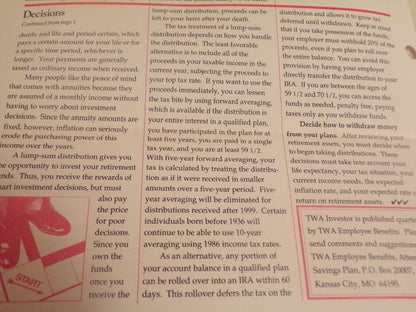 TWA Investor - Winter 1999, Issue 8