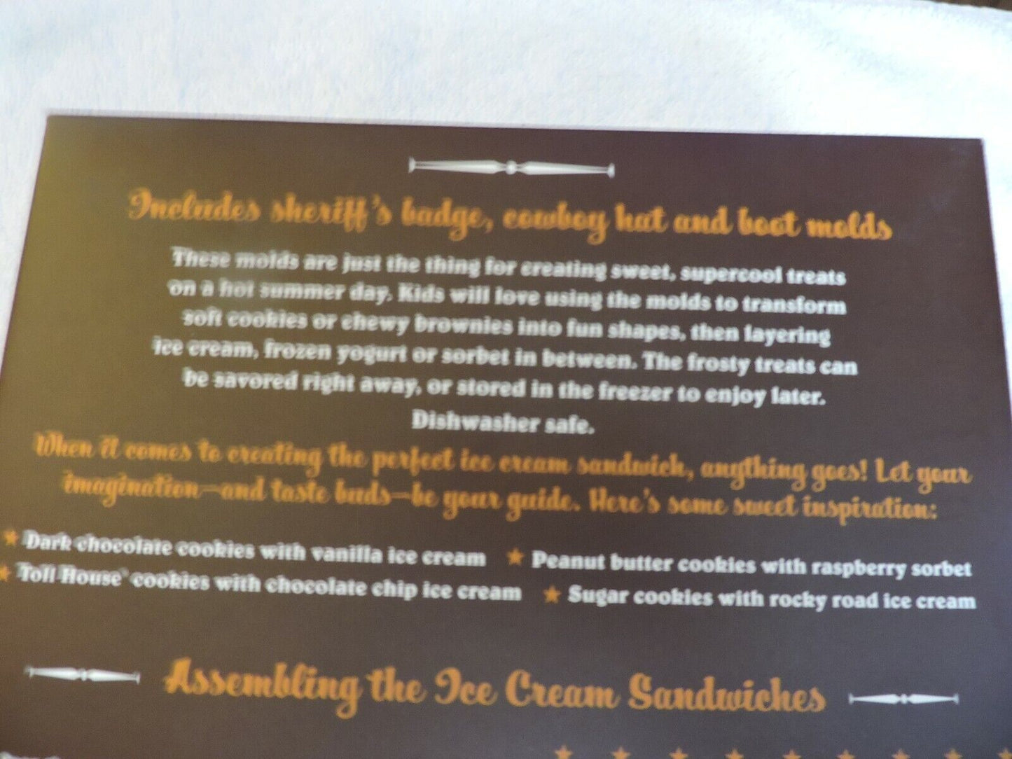 WILD WEST ICE CREAM SANDWICH MOLDS  SET OF 3 (NIB)
