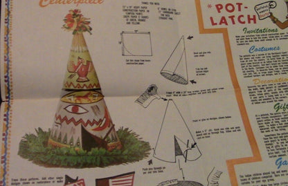 Vintage 1960's "Let's Give a Potlatch" (American Indian for Party) Poster
