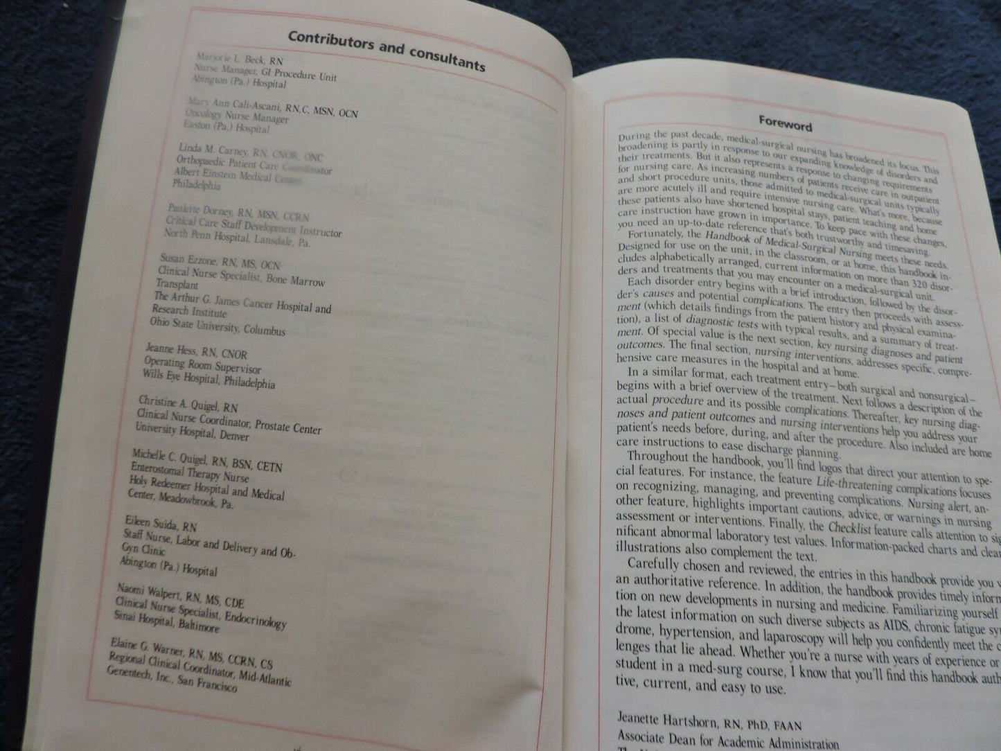 HANDBOOK OF MEDICAL-SURGICAL NURSING